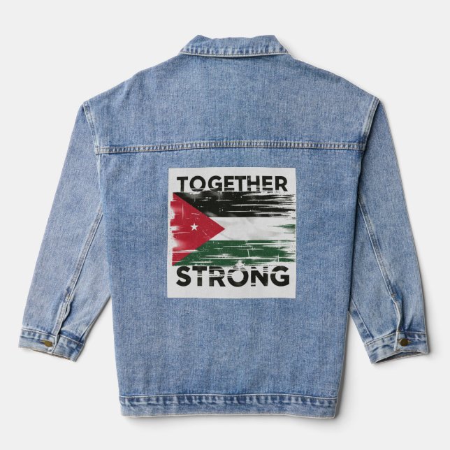 Chaqueta Vaquera Apoyar juntos a Palestina (Reverso )