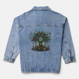 Chaqueta Vaquera Árbol Cibernético de la Vida Cosmic Steampunk