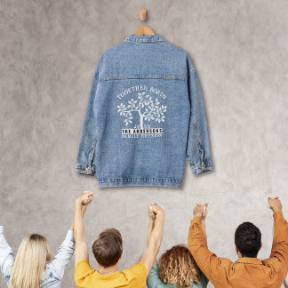 Chaqueta Vaquera Árbol de reunión familiar, nombre y fecha