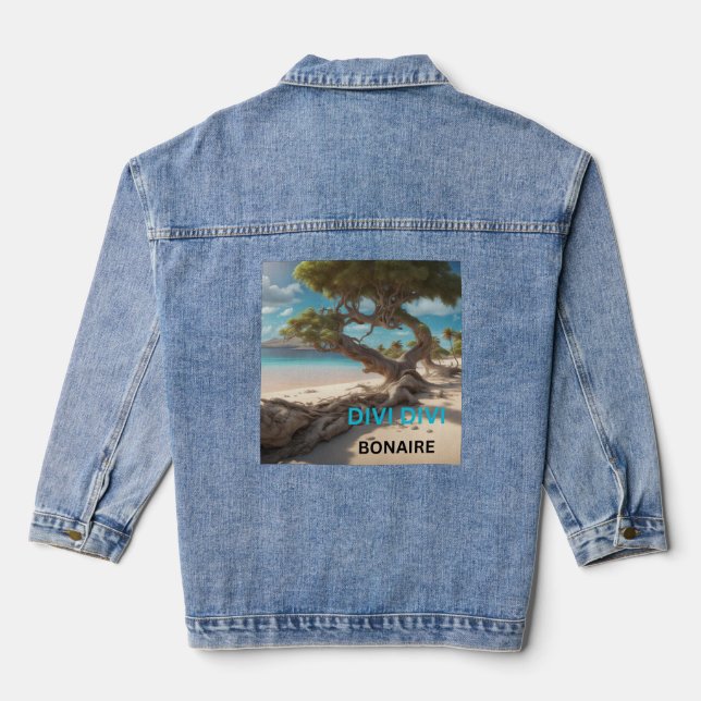 Chaqueta Vaquera árbol Divi divi y playa (Reverso )