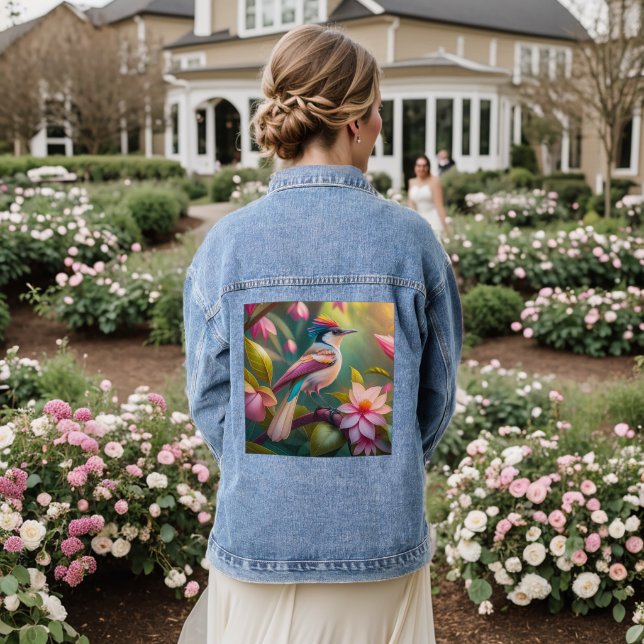 Chaqueta Vaquera Arcoiris con crema Jay Fantasy Bird (Reverso Boda)