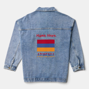 Chaqueta Vaquera Armenia y bandera armenia personalizadas para muje