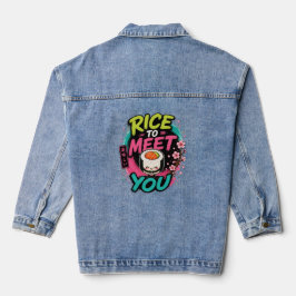 Chaqueta Vaquera Arroz para Conocerte – Diseño de Sushi Kawaii Ador
