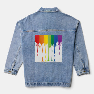 Chaqueta Vaquera Arte abstracto de pintura líquida que gotea arcoír