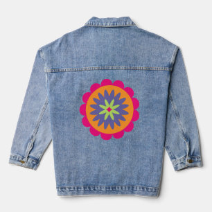 Chaqueta Vaquera Arte con patrón botánico retro genial