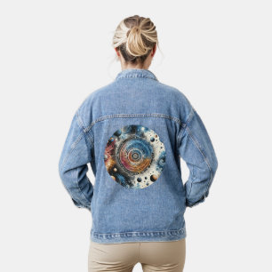 Chaqueta Vaquera Arte cósmico estilo Batik futurista - Diseño espac