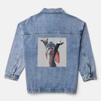 Chaqueta Vaquera Arte de dibujos animados de conejo sorprendido