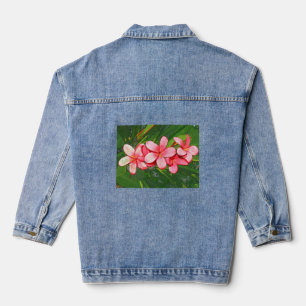 Chaqueta Vaquera Arte de Frangipani Tropical Rosa