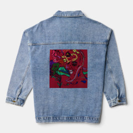 Chaqueta Vaquera Arte de galaxia de luna abstracta