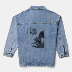 Chaqueta Vaquera Arte de matriz de puntos: Cara de mármol clásica