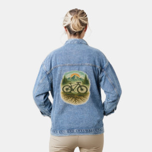 Chaqueta Vaquera Arte de mezclilla de aventura en bicicleta de mont
