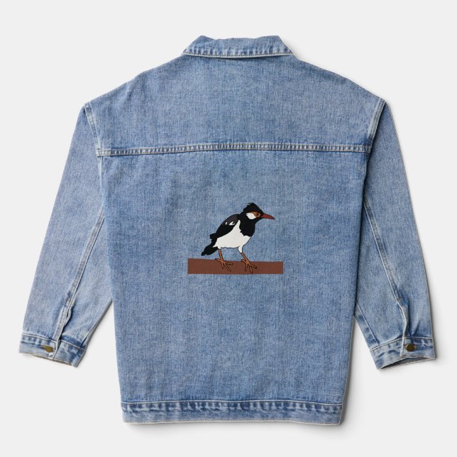 Chaqueta Vaquera Arte de pájaro indio de Mina (Reverso )