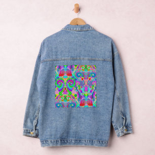 Chaqueta Vaquera Arte de patrón pintado a mano y digitalmente 22