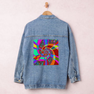 Chaqueta Vaquera Arte de patrón pintado a mano y digitalmente 3