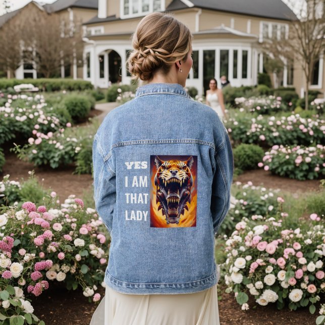 Chaqueta Vaquera Arte de vida silvestre de Tigre extraterrestre, un (Reverso Boda)