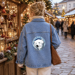 Chaqueta Vaquera Arte Sereno Azul Art Nouveau Oso Polar Copos de Ni