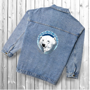 Chaqueta Vaquera Arte Sereno Azul Art Nouveau Oso Polar Copos de Ni