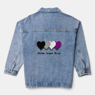 Chaqueta Vaquera Asexualidad corazones de orgullo