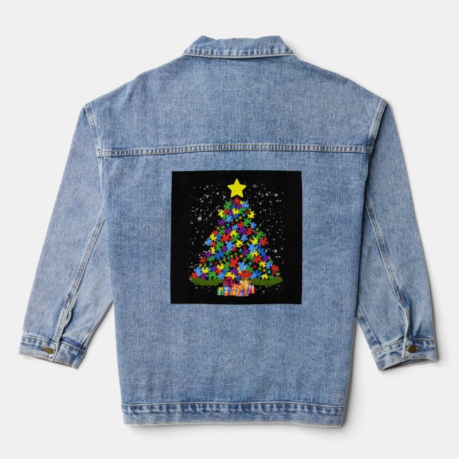 Chaqueta Vaquera Autismo - Árbol de Navidad (Reverso )