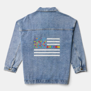 Chaqueta Vaquera Autismo Mamá Bandera Americana Mundo Autismo Conci