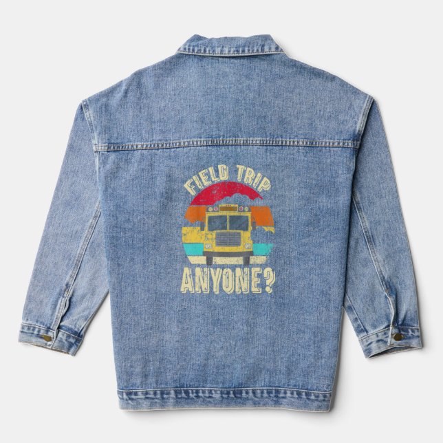 Chaqueta Vaquera Autobús escolar amarillo retro para conductores de (Reverso )