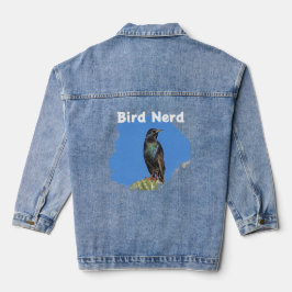 Chaqueta Vaquera Ave Nerd Starling Birding Hobby Birdwatcher