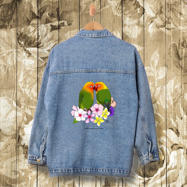 Chaqueta Vaquera Aves de amor Flores tropicales (Subido por el creador)
