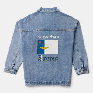 Chaqueta Vaquera Azores y bandera azorí blanco personalizado