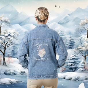 Chaqueta Vaquera Baby Shower dulce de fresa azul de fresa roja