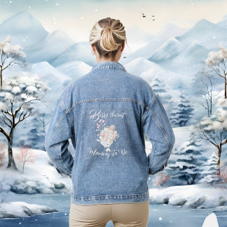 Chaqueta Vaquera Baby Shower dulce de fresa azul de fresa roja