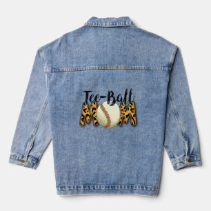 Chaqueta Vaquera Ball Mom's Day Tee Teeball Mom Leopard Funn