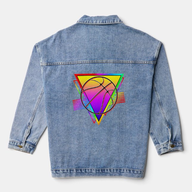 Chaqueta Vaquera Balón de Baloncesto Retro Moderno (Reverso )