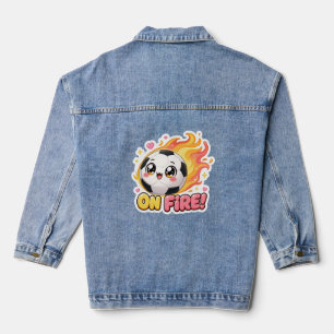Chaqueta Vaquera Balón de Fútbol En Llamas 