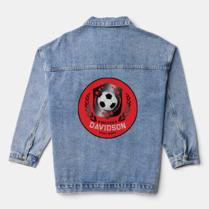 Chaqueta Vaquera Balón de Fútbol Personalizado Cumpleaños Nombre Ed