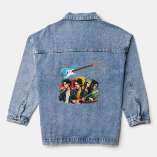Chaqueta Vaquera Banda de Reggae Coreana Gráfico de Guitarra