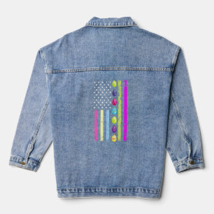 Chaqueta Vaquera Bandera Americana Día de Pascua Costume Huevos Vin