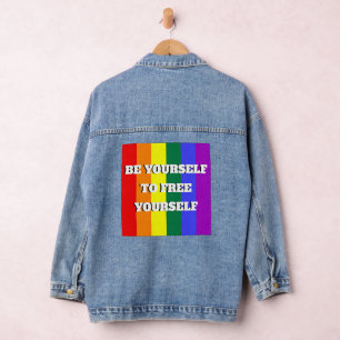 CHAQUETA VAQUERA BANDERA ARCOÍRIS DE IGUALDAD LGBTQ+