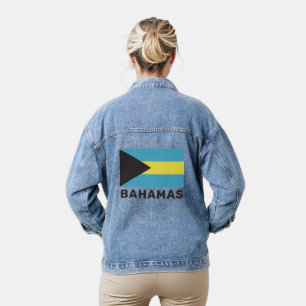 Chaqueta Vaquera Bandera de Bahamas de texto personalizado