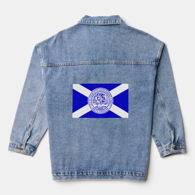 Chaqueta Vaquera Bandera de Charlotte, Carolina del Norte (Reverso )