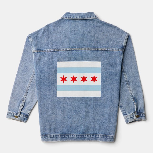 Chaqueta Vaquera Bandera de Chicago, Illinois (Reverso )