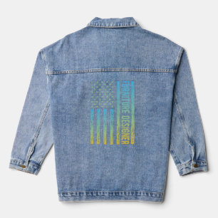 Chaqueta Vaquera Bandera de Estados Unidos amarilla azul - Diseñado
