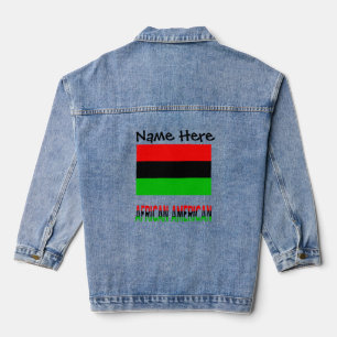Chaqueta Vaquera Bandera de la diáspora africana personalización ne