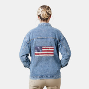 Chaqueta Vaquera Bandera de los Estados Unidos Patriótica Norteamer