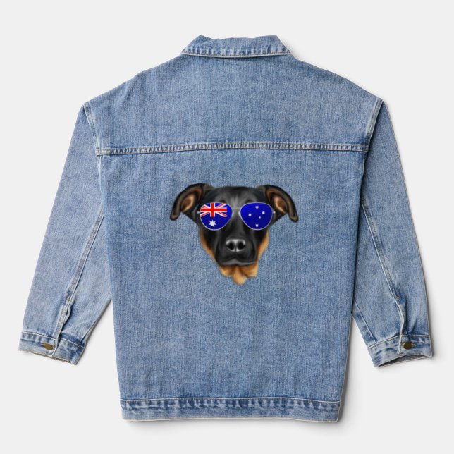 Chaqueta Vaquera Bandera de OZ Perro de belleza Bolsillo Australia (Reverso )