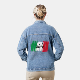 Chaqueta Vaquera Bandera de pincel artístico de Italia
