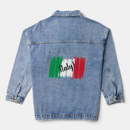 Chaqueta Vaquera Bandera de pincel artístico de Italia