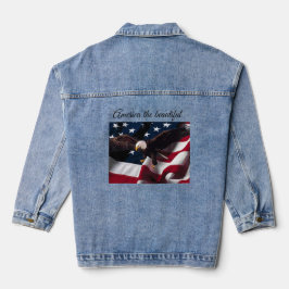 Chaqueta Vaquera Bandera del águila estadounidense Denim Jacket