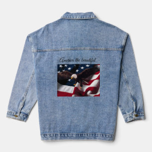 Chaqueta Vaquera Bandera del águila estadounidense Denim Jacket