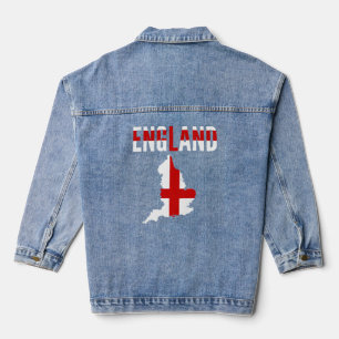 Chaqueta Vaquera Bandera del mapa del país de Inglaterra inglesa