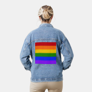 Chaqueta Vaquera Bandera del orgullo gay arcoiris caído